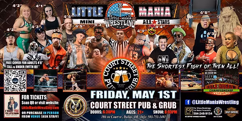 Dallas, OR - Little Mania Mini Wrestling @ Court Street Pub & Grub