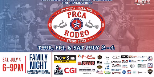 Belton's 4th of July Celebration - PRCA RODEO - Family Night