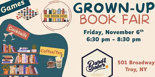 Grown-up Book Fair at Bard & Baker Board Game Cafe