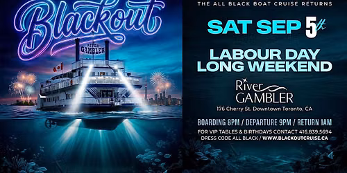 BLACKOUT 2026 The All Black Boat Cruise September 5th