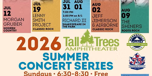 TALL TREES AMPHITHEATER features CURTIS AND THE SHAKERZ 