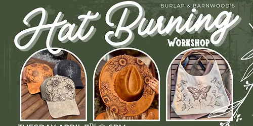 Hat or Tote Burning Workshop at Mount Vernon Tap
