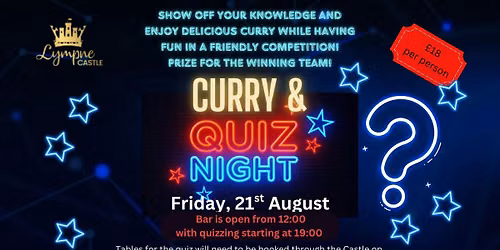 Curry & Quiz Night At Lympne Castle
