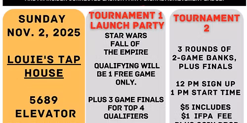 Stern Army- Star Wars- Fall of the Empire  Launch Party Double Tournament