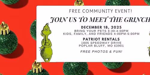 GRINCHMAS AT PATRIOT RENTALS- Meet the Grinch!