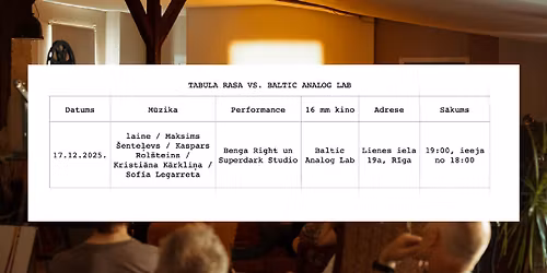 TABULA RASA VS. BALTIC ANALOG LAB