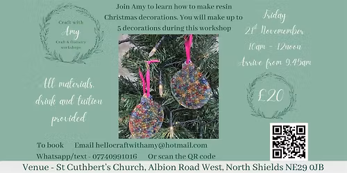 Resin bauble making workshop - daytime session - Craft with Amy