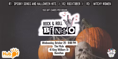 ROCK N'ROLL  (AND HALLOWEEN) BINGO @ The Mule!