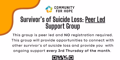 Survivor's of Suicide Loss - Peer Support Group