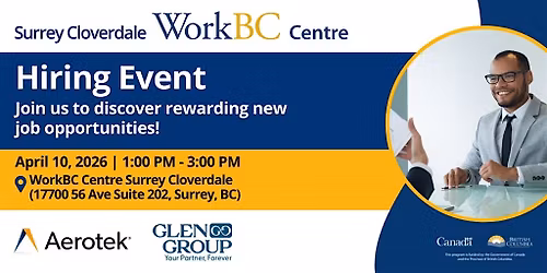Hiring Event with Aerotek & Glen Group - WorkBC Centre Surrey Cloverdale