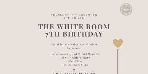 \ud83c\udf89 The White Room Turns 7! Join Us! \ud83c\udf89