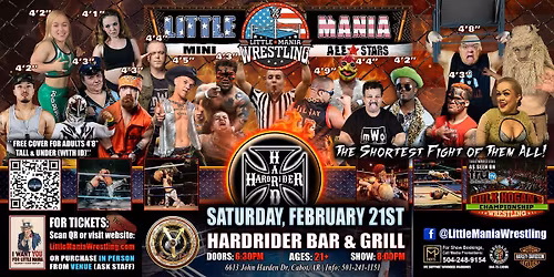 Cabot, AR - Little Mania Mini Wrestling @ Hard Rider Bar & Grill