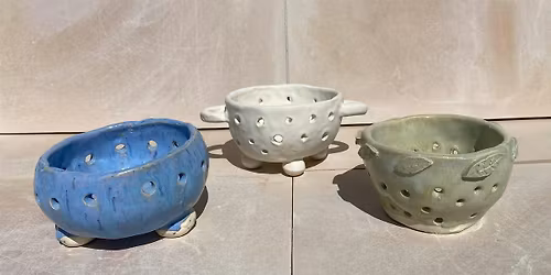 Berry Bowl or Basket Pottery Class- Intro to Ceramics Workshop