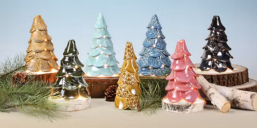 Holiday Trees Tea Light \u2013 Hand Building Clay Class