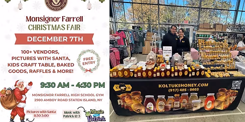 Join Koltuk's Honey at the Monsignor Farrell Christmas Fair for Free Honey Tasting!