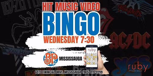 Wednesday Night Hit Music Video Bingo at Boston Pizza in Mississauga