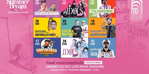 \u2600\ufe0f To Dream Summer 2026 | 9 Venerd\u00ec di Musica, Comicit\u00e0 & Show