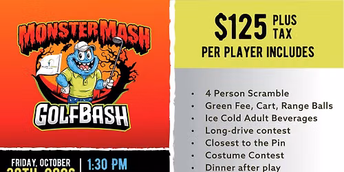 2026 Monster Mash Golf Bash at Plum Creek Golf Course