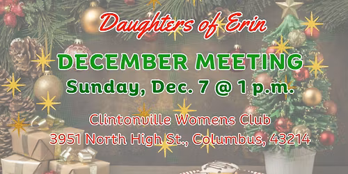 Daughters of Erin Dec. Meeting & Dinner