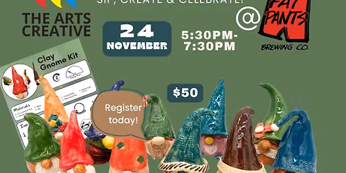 Create Your Own Clay Gnome! @ Fat Pants Brewery