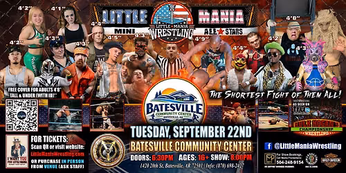 Batesville, AR - Little Mania Mini Wrestling @ Batesville Community Center