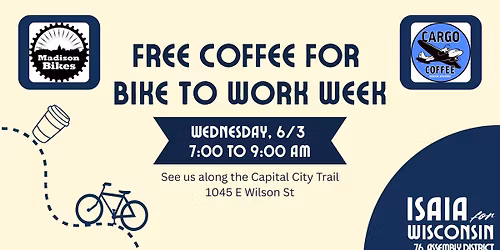 Free Coffee for Bike to Work Week w\/ Isaia Ben-Ami