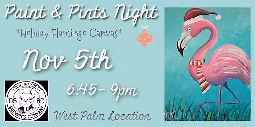 Holiday Flamingo Paint night