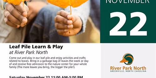 Leaf Pile Learn and Play at River Park North
