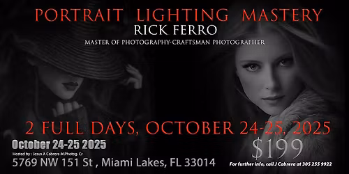 PORTRAIT LIGHTING MASTERY - RICK FERRO -2  full day Workshop!