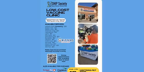 Low-Cost Vaccine Clinic at Critters Pet Shop!