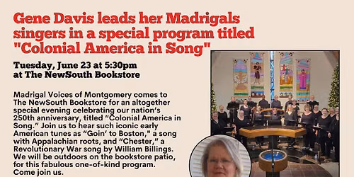 \u201cColonial America in Song\u201d: Gene Davis with Madrigal Voices of Montgomery