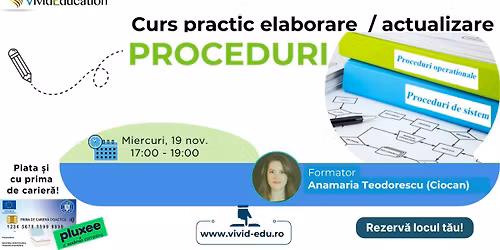 Curs online - elaborare \u0219i actualizare proceduri \u00eenv\u0103\u021b\u0103m\u00e2nt