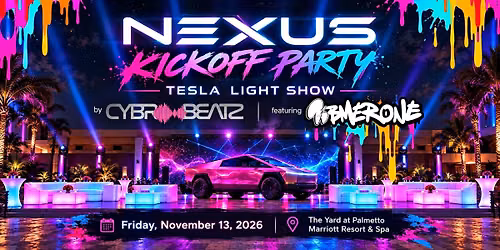  Tesla Light Show by CyberBeatz + KBMERONE LIVE Art in Motion CYBERTRUCK PAINTING