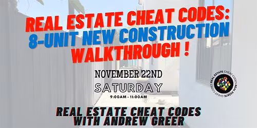 Real Estate Cheat Codes: 8-Unit New Construction Walkthrough!