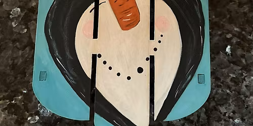 Paint Party - 18" MDF Wood Sled - Cardinal or Snowman Face