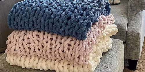 Chunky Blanket Hand Knitting craft workshop in Montgomery County, Md.