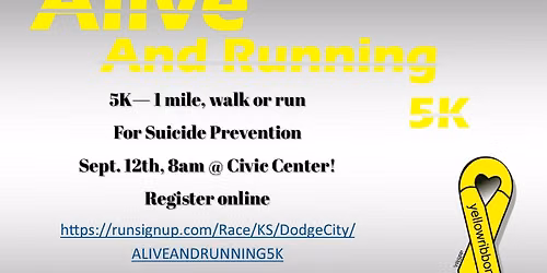 the 13 Annual Alive and Running 5K - 1 mile walk or run