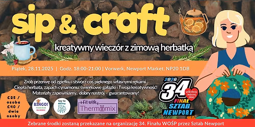 Sip&Craft \u2013 kreatywny wiecz\u00f3r z zimow\u0105 herbatk\u0105!