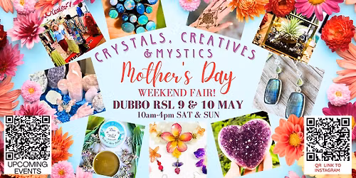 \ud83d\udc97\ud83c\udf38Dubbo Crystals Creatives & Mystics Fair! 9 & 10 May\ud83c\udf38\ud83d\udc97