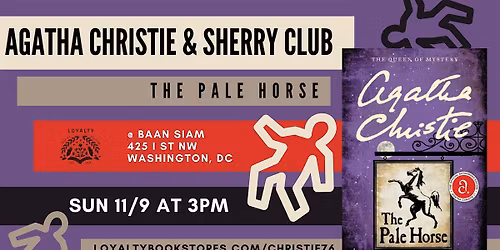 Agatha Christie + Sherry Club Chats A Pale Horse