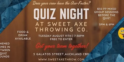 Quiz Night at Sweet Axe Auckland 