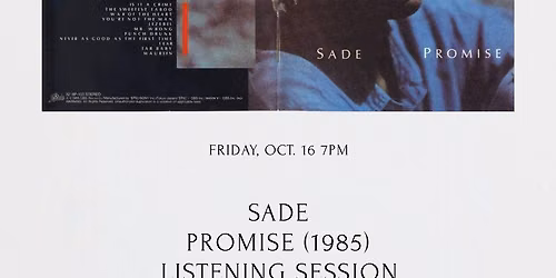 Listening Session 2: Promise(1985) SADE