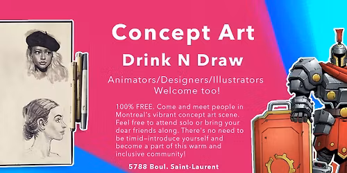 CONCEPT ART Drink N Draw @Vices & Versa (6631 Saint-Laurent)
