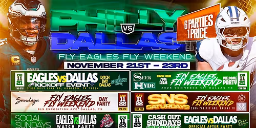 Fly Eagles Fly Weekend Dallas 2025 | 6 Events, 1 Wristband, Non-Stop Vibes