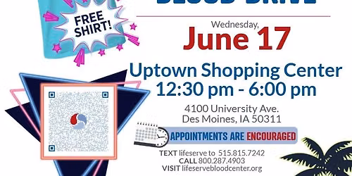 Waveband Park Neighborhood LifeServe Blood Drive June 17, 2026 12:30 - 6:00 PM