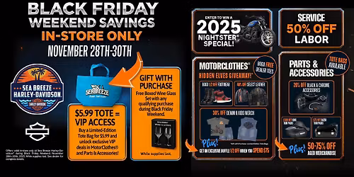 Black Friday Weekend Event at Sea Breeze H-D\u00ae
