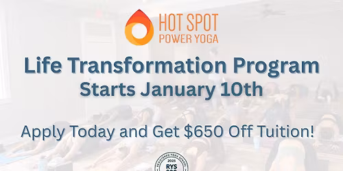 200 Hour Yoga Teacher Training Certification Starts Jan. 10th!