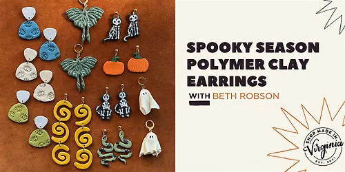 Spooky Season Polymer Clay Earring Workshop w\/Beth Robson Art
