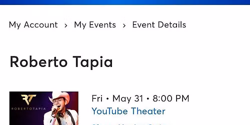 Roberto Tapia Inglewood Tickets