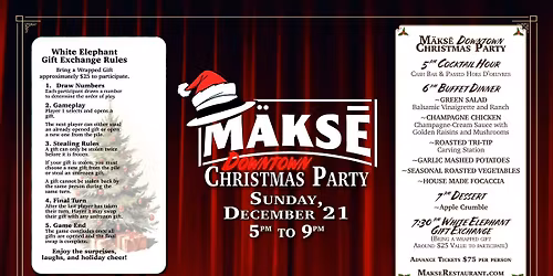 Downtown Christmas Party at M\u00e4ks\u0113 Restaurant